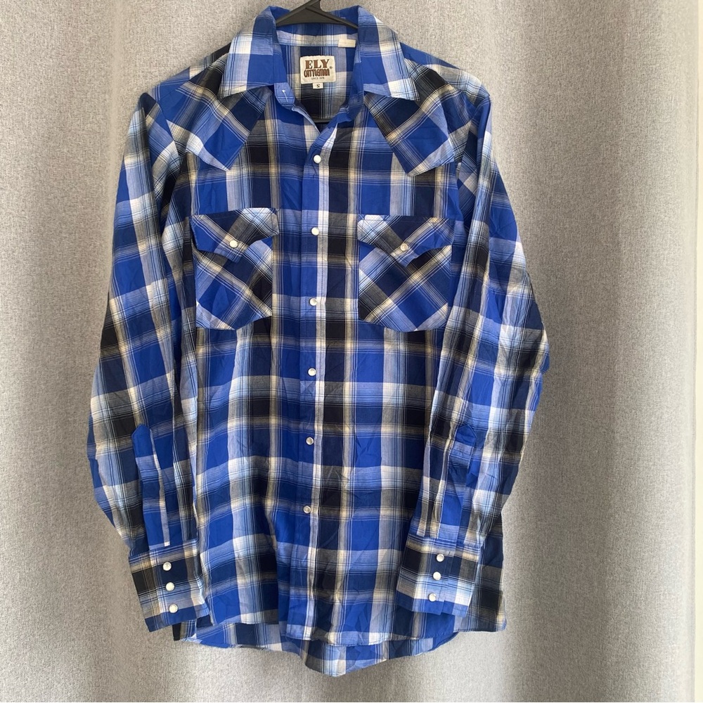 Men's Western Pearl Snap Shirt Bundle S - Wrangler, Ely Cattleman, Gap - Picture 4 of 9